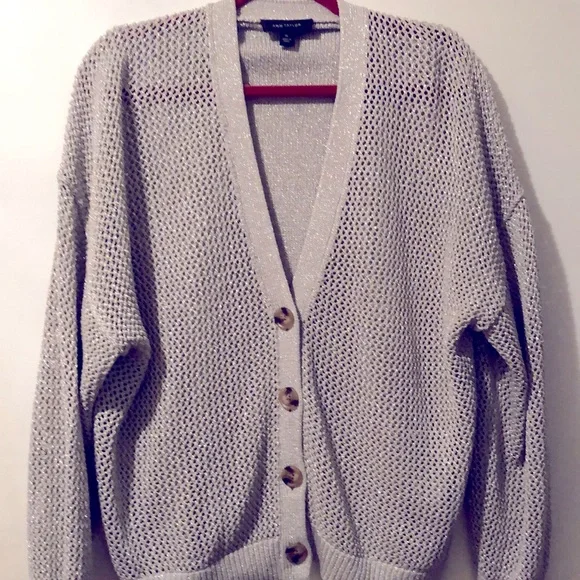 Ann Taylor Silver Cardigan - Picture 3 of 4